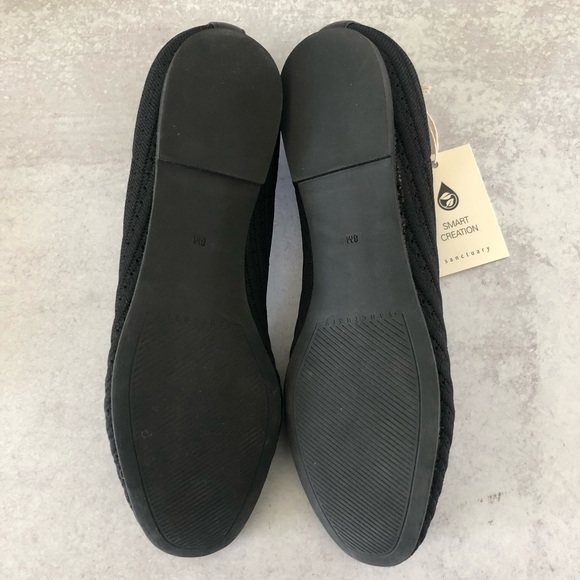 SANCTUARY Social Smart Creation Knit Ballet Flats, Black 8 New In Box! - Picture 8 of 8